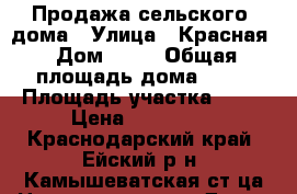 Продажа сельского  дома › Улица ­ Красная › Дом ­ 18 › Общая площадь дома ­ 56 › Площадь участка ­ 26 › Цена ­ 850 000 - Краснодарский край, Ейский р-н, Камышеватская ст-ца Недвижимость » Дома, коттеджи, дачи продажа   